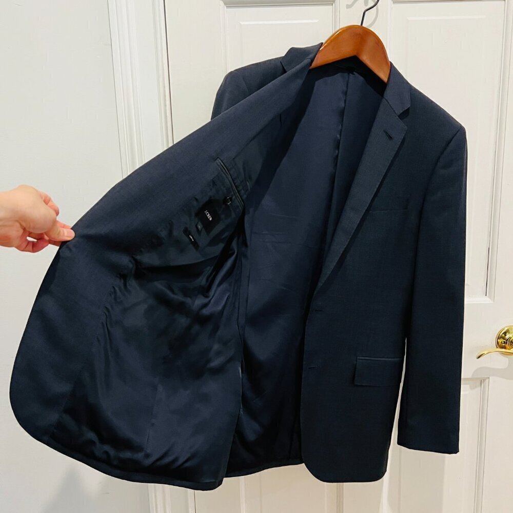 Mens 40 R J CREW Ludlow X Tollegno 1900 Solid Charcoal Grey Wool Suit Jacket - Picture 9 of 16